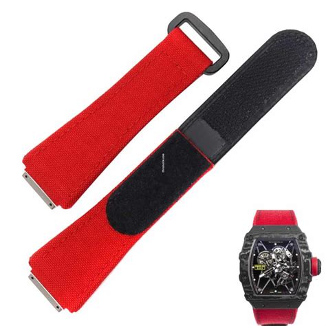 red kevlar richard mille strap|Richard Mille velcro straps.